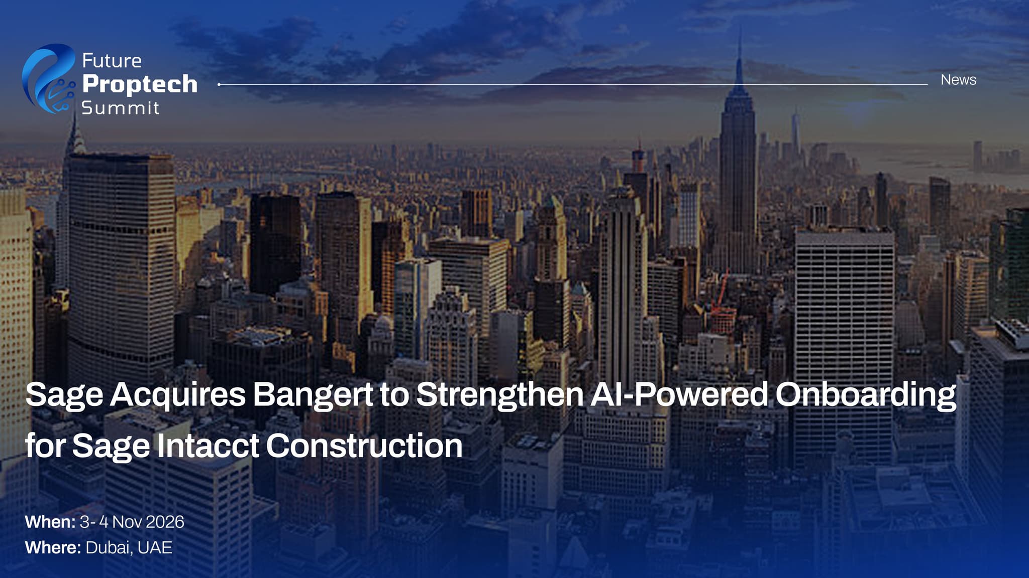 Sage Acquires Bangert to Strengthen AI-Powered Onboarding for Sage Intacct Construction